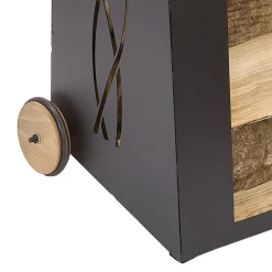 Carrello Portalegna da Interno Ferro Verniciato Nero Made in Italy - Chloe