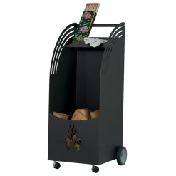 Carrello Portalegna in Metallo con Mensola e 4 Ruote Made in Italy - Geco
