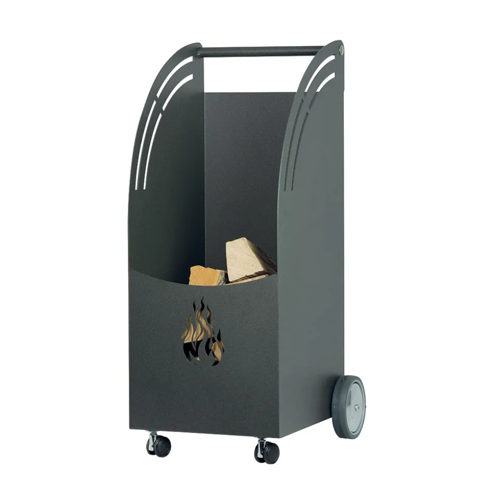 Carrello Portalegna in Metallo e 4 Ruote Made in Italy - Coccinella