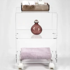 Carrello Porta Oggetti con Ruote in Plexiglass Made in Italy - Rudolf