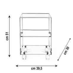 Carrello Porta Oggetti con Ruote in Plexiglass Made in Italy - Rudolf