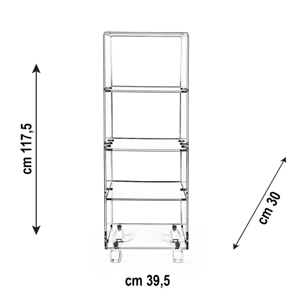 Carrello Portaoggetti da Cucina in Plexiglass Made in Italy - Ercolano