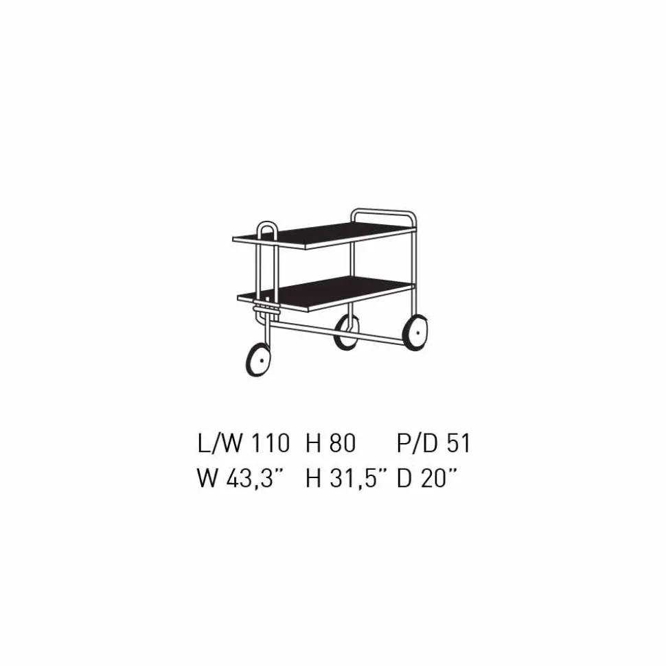 Carrello Portavivande in Acciaio Cromato e Laminato Made in Italy - Singapore