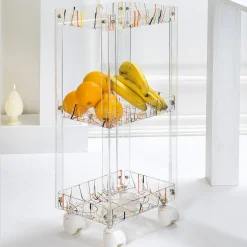 Carrello Porta Vivande in Plexiglass Trasparente Made in Italy - Galatius
