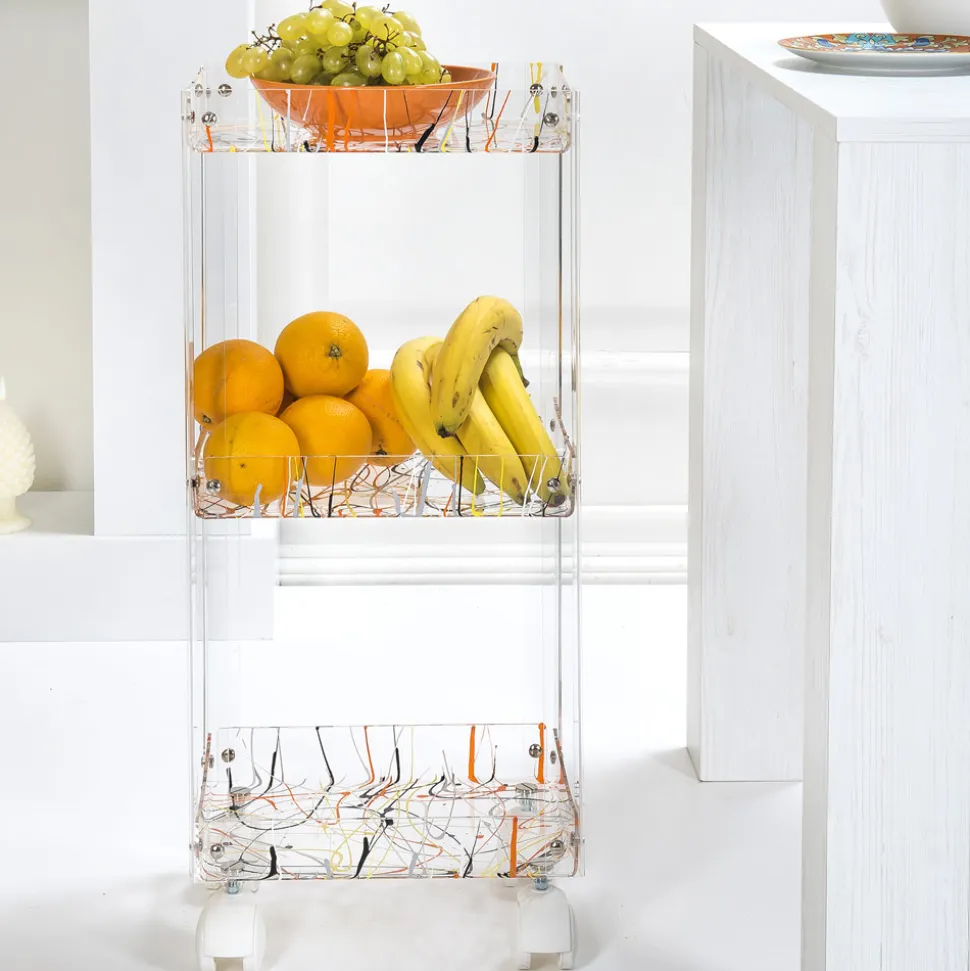 Carrello Porta Vivande in Plexiglass Trasparente Made in Italy - Galatius