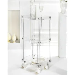 Carrello Porta Vivande in Plexiglass Trasparente Made in Italy - Galatius