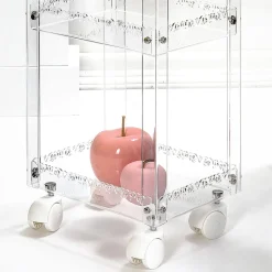 Carrello Porta Vivande in Plexiglass con Ripiani Made in Italy - Galatius