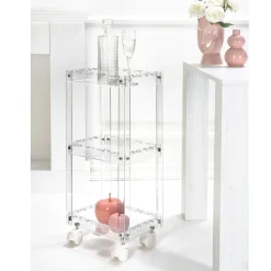 Carrello Porta Vivande in Plexiglass con Ripiani Made in Italy - Galatius