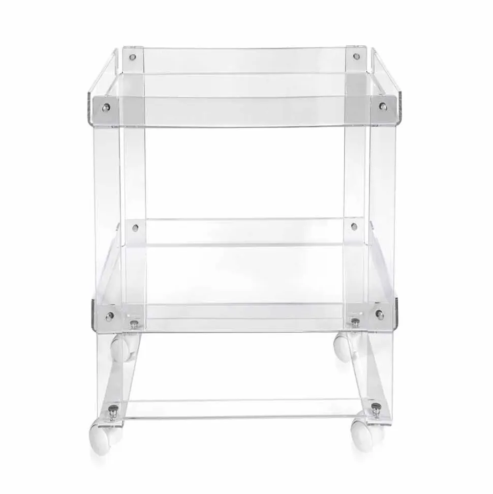 Carrello portavivande moderno a 2 ripiani L 60,5cm in plexiglass Diso