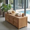 Cassapanca da Giardino Realizzata in Teak Naturale - Nascondi