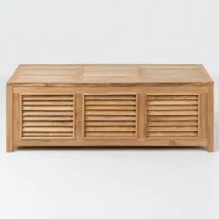 Cassapanca da Giardino Realizzata in Teak Naturale - Nascondi