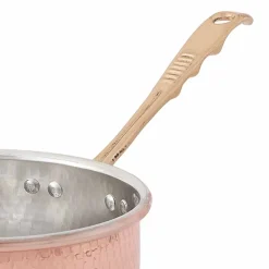 Casseruola Alta Tonda in Rame Stagnato a Mano con Manico 24 cm - Giancarlo