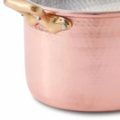 Casseruola in Rame Ovale Stagnato a Mano da Forno e Coperchio 31x22 cm - Mariag