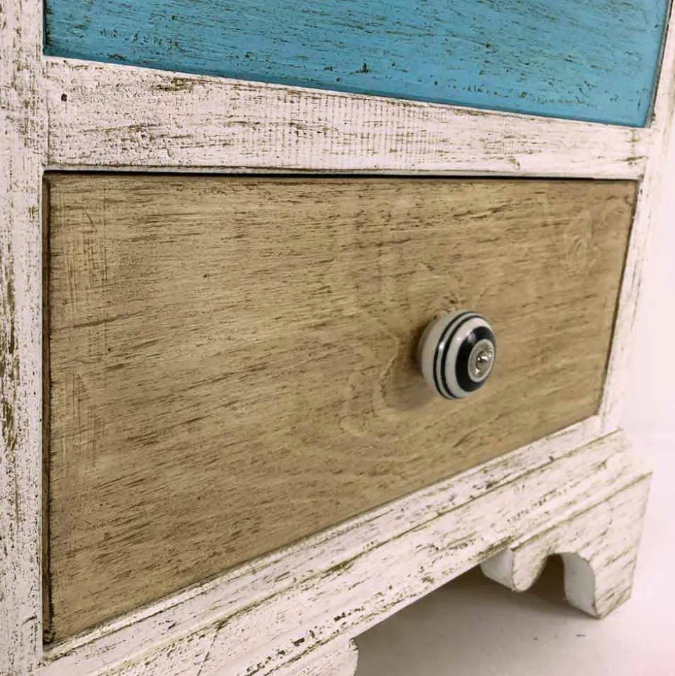 Cassettiera Artigianale a 4 Cassetti in Legno Bianco Made in Italy - Manhattan