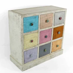Cassettiera Artigianale in Legno Massello con 9 Cassetti Made in Italy - Pierrot