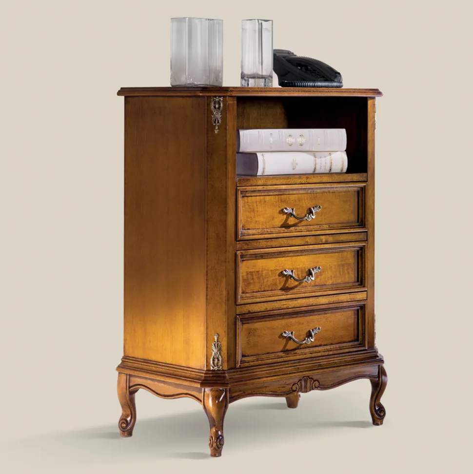 Cassettiera Classica in Legno 3 Cassetti e Vano Made in Italy - Richard