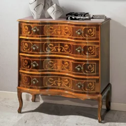 Cassettiera in Legno di Noce Classica di Lusso Made in Italy - Elegant