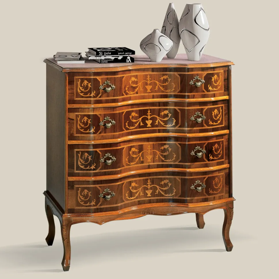 Cassettiera in Legno di Noce Classica di Lusso Made in Italy - Elegant