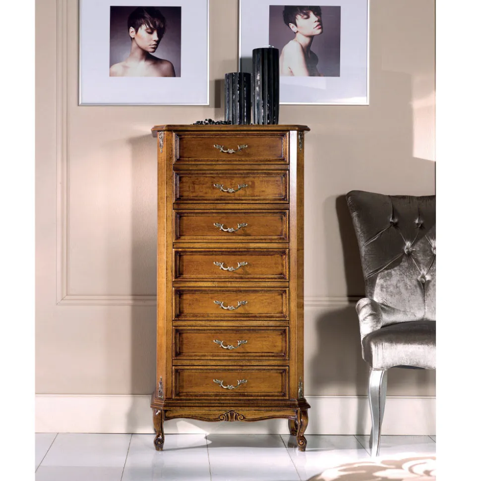 Cassettiera Stile Classico in Legno 7 o 5 Cassetti Made in Italy - Richard