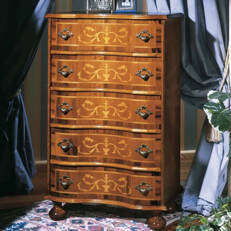 Cassettiera Stile Classico in Legno con Cassetti Made in Italy - Elegant