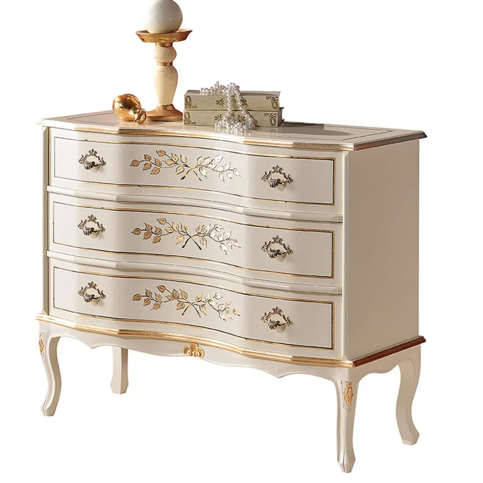 Cassettiera Stile Classico in Legno con 3 Cassetti Made in Italy - Elegant