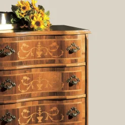 Cassettiera Stile Classico in Legno Noce di Lusso Made in Italy - Elegant