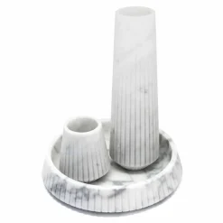 Centrotavola di Design in Marmo Bianco di Carrara Made in Italy - Bryan