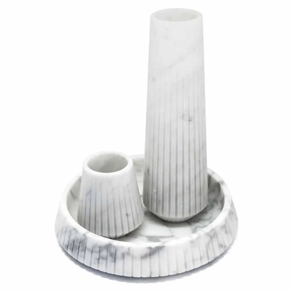 Centrotavola di Design in Marmo Bianco di Carrara Made in Italy - Bryan