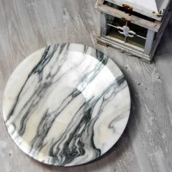Centrotavola in Marmo Brezza della Versilia e Metallo Made in Italy - Amabile