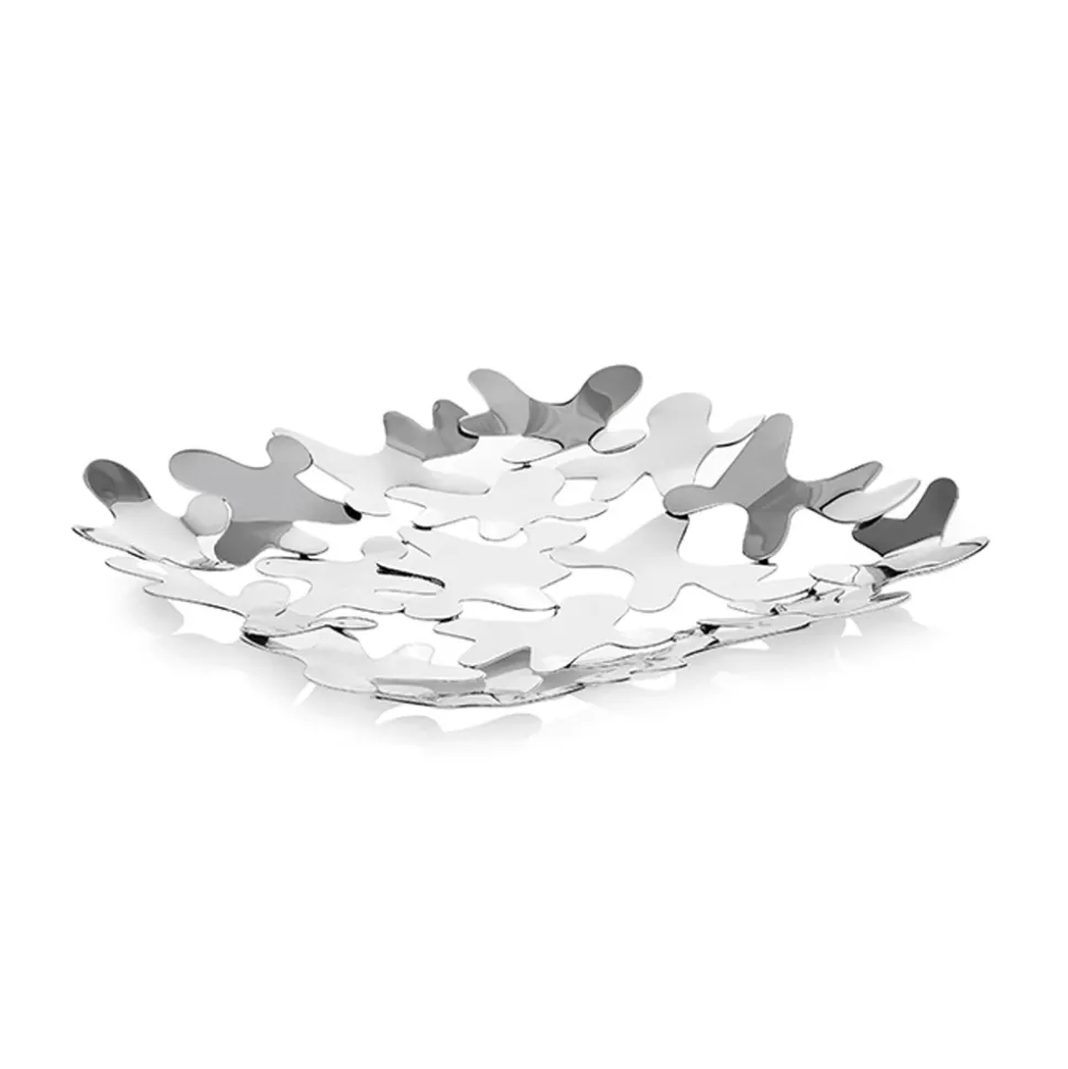 Centrotavola Quadrato Design Contemporaneo Metallo Argentato Decorato - Cordoba