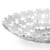 Centrotavola Svuotatasche Tondo Metallo Argentato Decoro Fiore - Terraceo