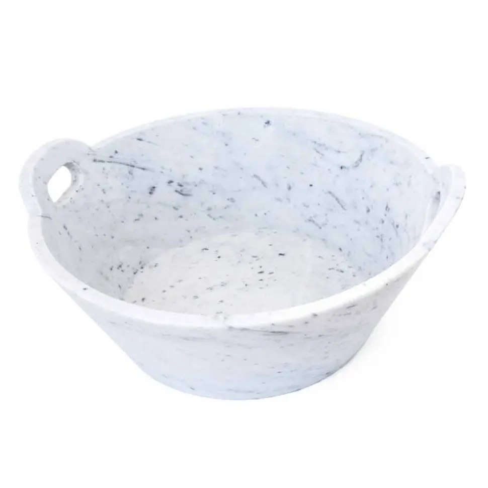 Cestello in Marmo Bianco di Carrara di Design di Lusso Italiano - Tinozzo