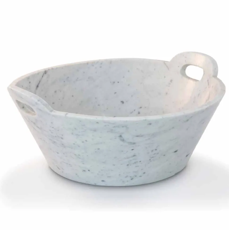 Cestello in Marmo Bianco di Carrara di Design di Lusso Italiano - Tinozzo