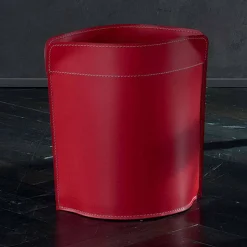 Cestino gettacarte made in Italy in cuoio rigenerato Canistro