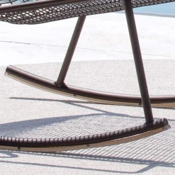 Chaise Longue a Dondolo da Esterno in Metallo Zincato Made in Italy - Vikas