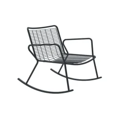 Chaise Longue a Dondolo da Esterno in Metallo Zincato Made in Italy - Vikas