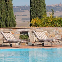Chaise Longue da Esterno in Ferro e Tessuto Artigianale Made in Italy - Relax