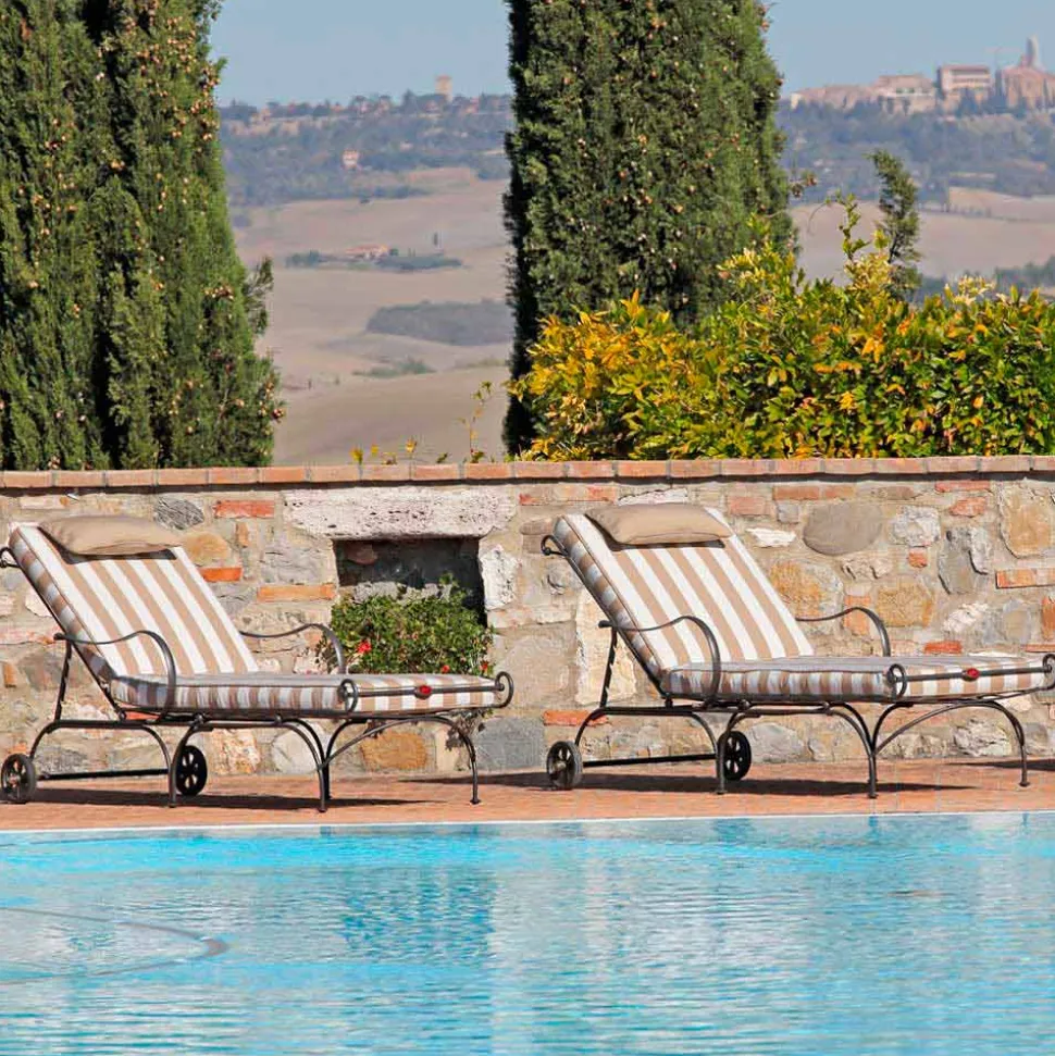 Chaise Longue da Esterno in Ferro e Tessuto Artigianale Made in Italy - Relax
