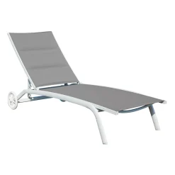 Chaise Longue da Giardino in Alluminio con Seduta in Textilene - Zohra