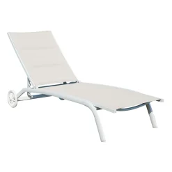 Chaise Longue da Giardino in Alluminio con Seduta in Textilene - Zohra