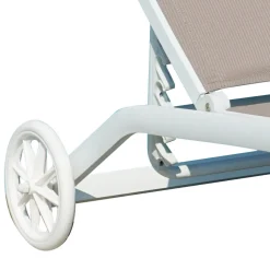 Chaise Longue da Giardino in Alluminio con Seduta in Textilene - Zohra
