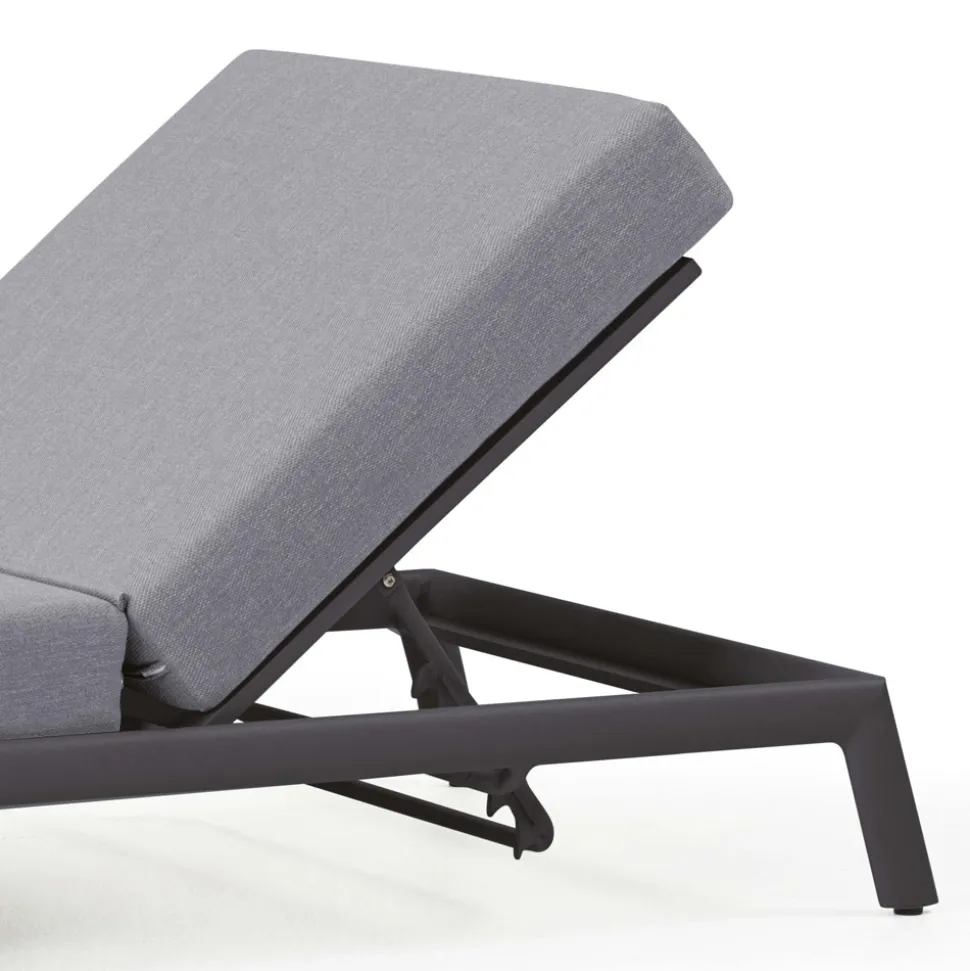 Chaise Longue da Giardino in Alluminio con Rivestimento in Tessuto - Eufemia