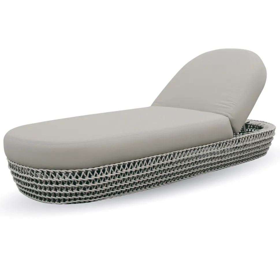 Chaise Longue da Giardino in Gomma con Struttura in Intreccio di Corda - Shuffle