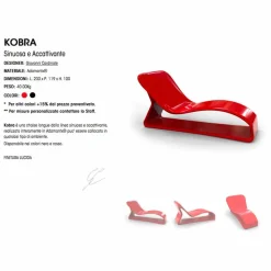 Chaise Longue Design Moderno Kobra Made in Italy