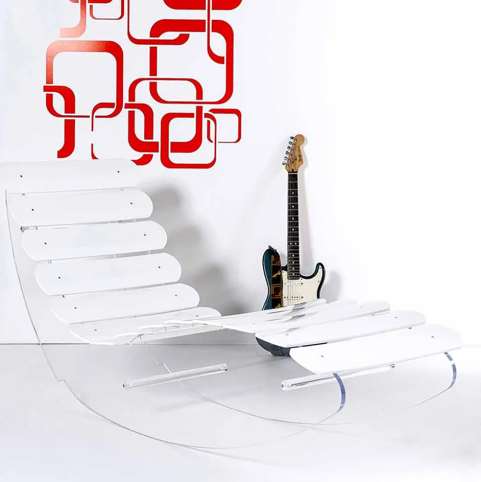 Chaise longue di design in plexiglass trasparente Josue made in Italy