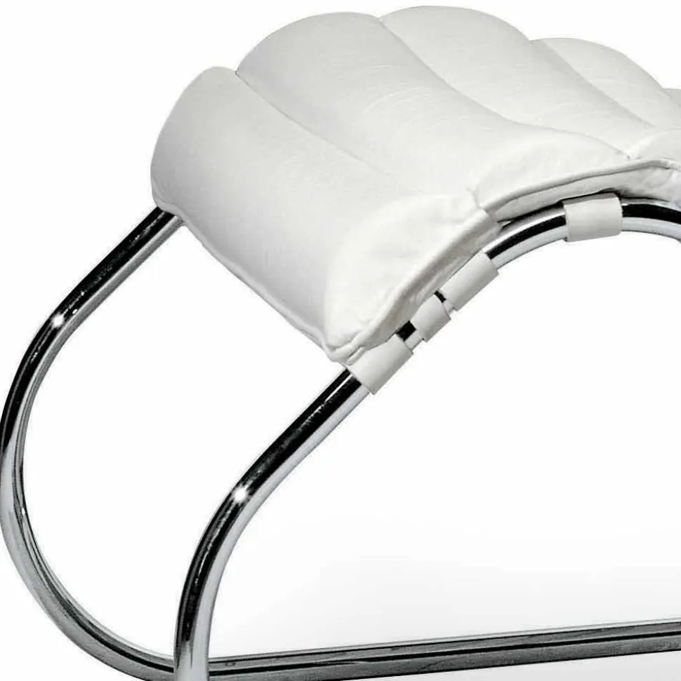 Chaise Longue in Acciaio Cromato con Seduta in Pelle Made in Italy - Diamante