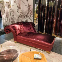 Chaise lounge classica in tessuto 100% Made in Italy Basco
