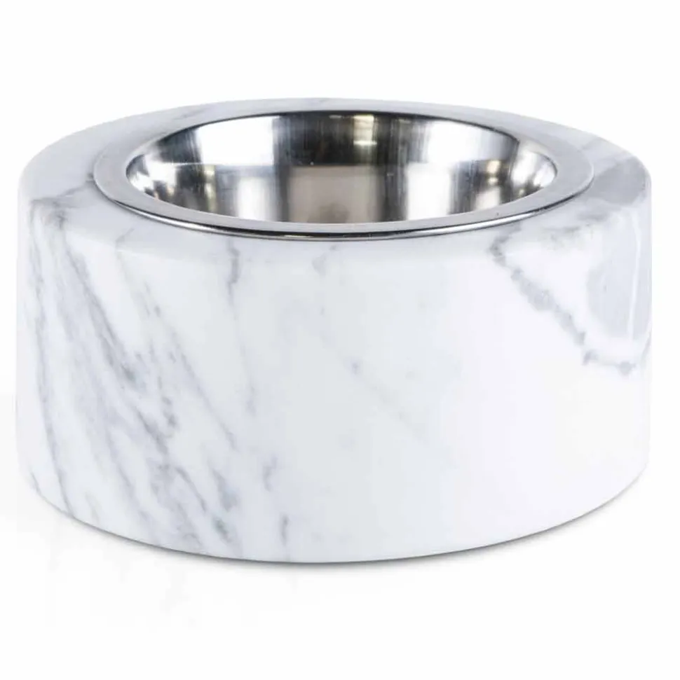 Ciotola Cani e Gatti in Marmo Bianco di Carrara Made in Italy - Ciotta