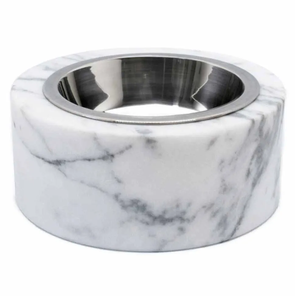 Ciotola Cani e Gatti in Marmo Bianco di Carrara Made in Italy - Ciotta