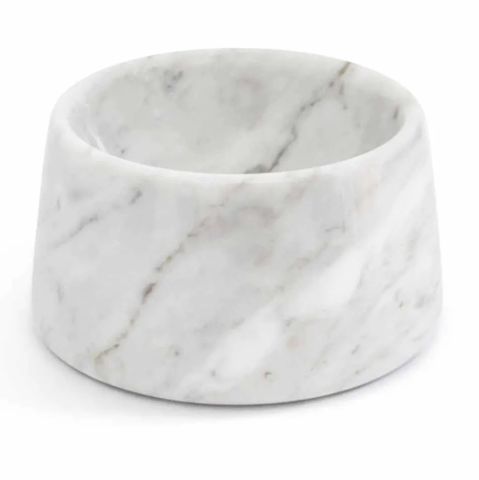 Ciotola per Cani e Gatti Moderna in Marmo Bianco o Nero Made in Italy - Catt